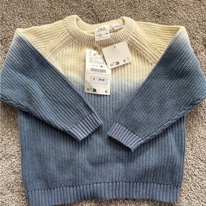 Zara Cream and Blue Ombre Sweater